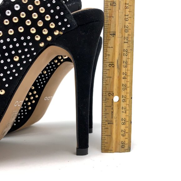 Aldo Finelli Suede Beaded Stud Lace Heels Sz 7.5 - Picture 5 of 8